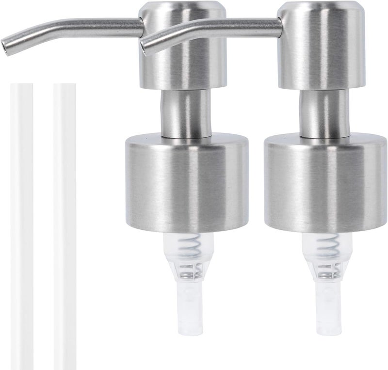 KAROGOGH Stainless Steel Soap Dispenser Pump, Modern Design, 2-Pack (Steel Brush) - Image 1